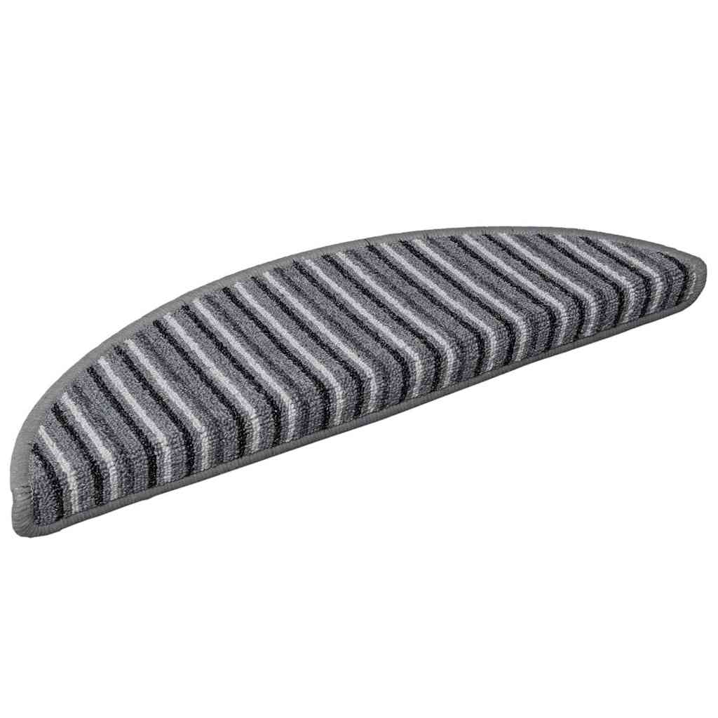 Tappetini per scale autoadesivi Vidaxx 15 pezzi grigi 56 x 17 x 3 cm