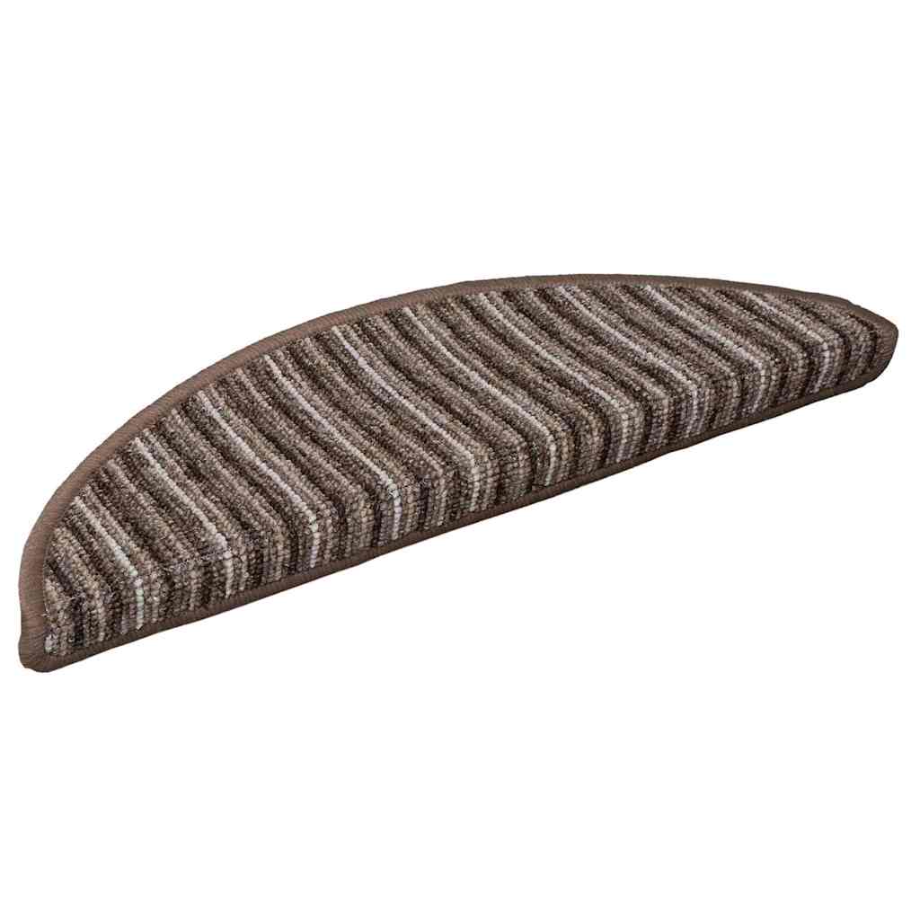 Tappetini per scale autoadesivi Vidaxx 15 pezzi marrone 56 x 17 x 3 cm