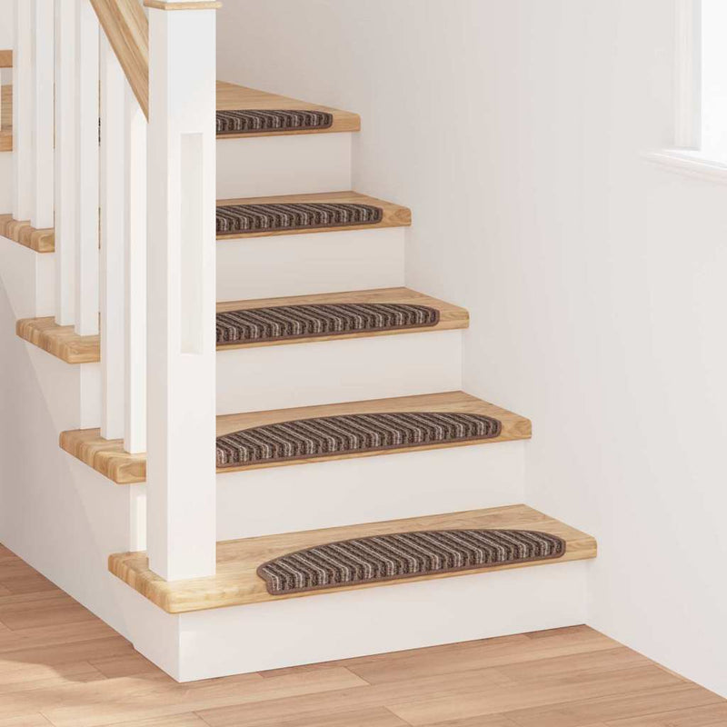 Tappetini per scale autoadesivi Vidaxx 15 pezzi marrone 65 x 21 x 4 cm