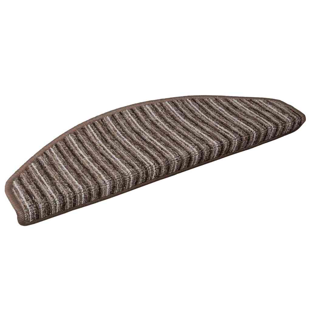 Tappetini per scale autoadesivi Vidaxx 15 pezzi marrone 65 x 21 x 4 cm