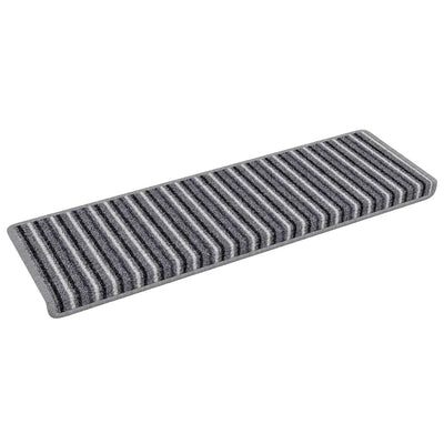 Vidaxl zelfklevende trapmatten gestreept 15 pcs grijs 65 x 21 x 4 cm