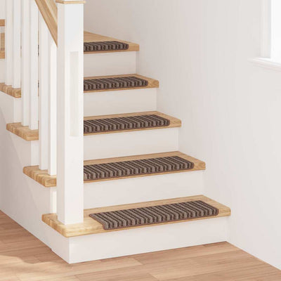 Vidaxl zelfklevende trapmatten gestreept 15 pcs bruin 65 x 21 x 4 cm