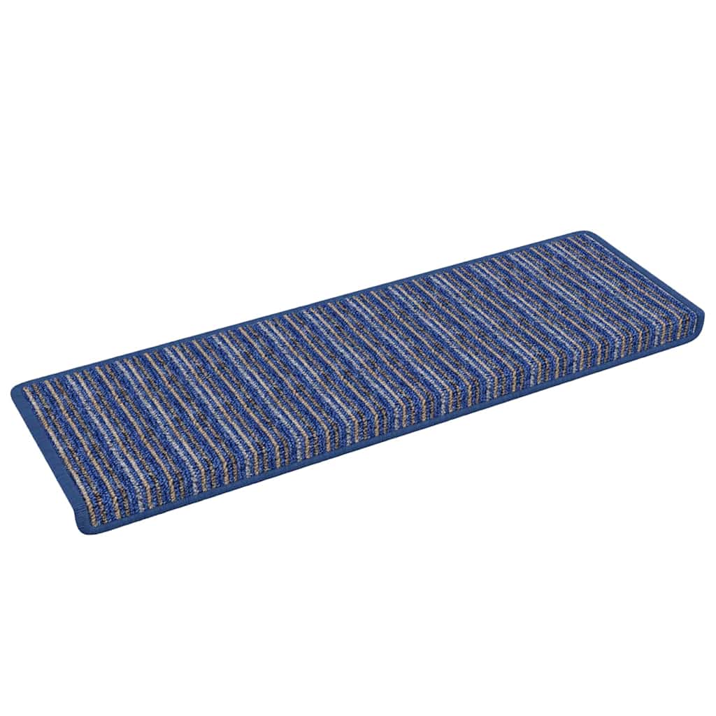 Vidaxx Tappetini per scale autoadesivi a righe 15 pezzi blu 65 x 21 x 4 cm
