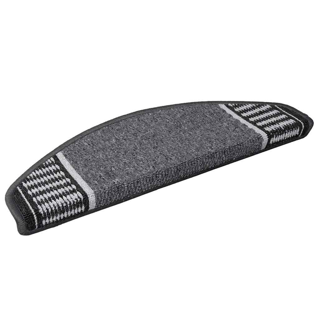 Tappetini per scale autoadesivi Vidaxx 15 pezzi antracite 65 x 21 x 4 cm