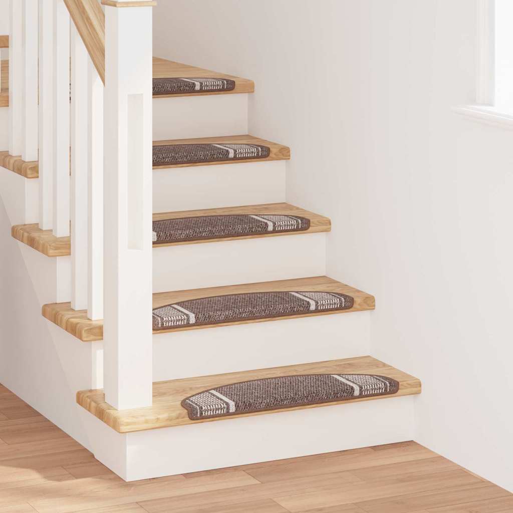 Vidaxx Tappetini per scale autoadesivi semicircolari 15 pezzi marrone 65 x 21 x 4 cm