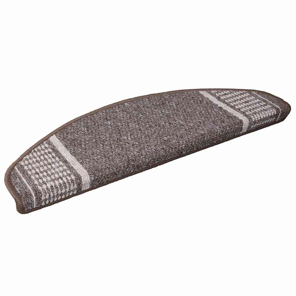 Vidaxx Tappetini per scale autoadesivi semicircolari 15 pezzi marrone 65 x 21 x 4 cm