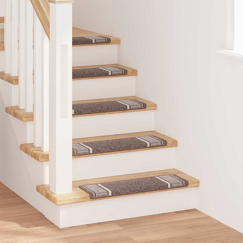 Vidaxx alfombras de escalera autoadhesivas 15 piezas marrón 65 x 21 x 4 cm