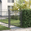 Puerta de valla Vidaxx con cerradura gris 150 x 100 cm acero con recubrimiento en polvo