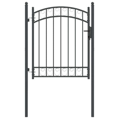 Puerta de valla Vidaxx con cerradura gris 150 x 100 cm acero con recubrimiento en polvo
