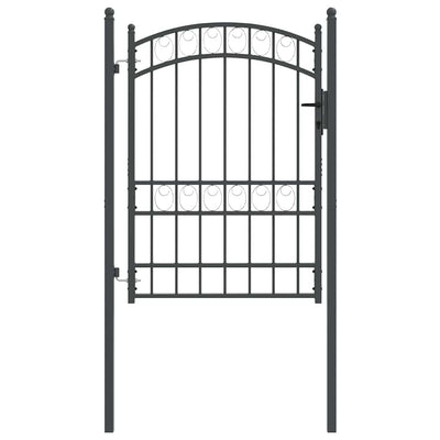 Puerta de valla Vidaxx con cerradura gris 170 x 100 cm acero con recubrimiento en polvo