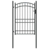 Vidaxl hekpoort met slot grijs 200 x 100 cm poedergecoat staal