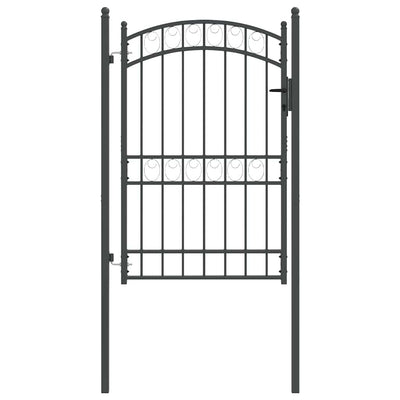 Puerta de valla Vidaxx con cerradura gris 200 x 100 cm acero con recubrimiento en polvo