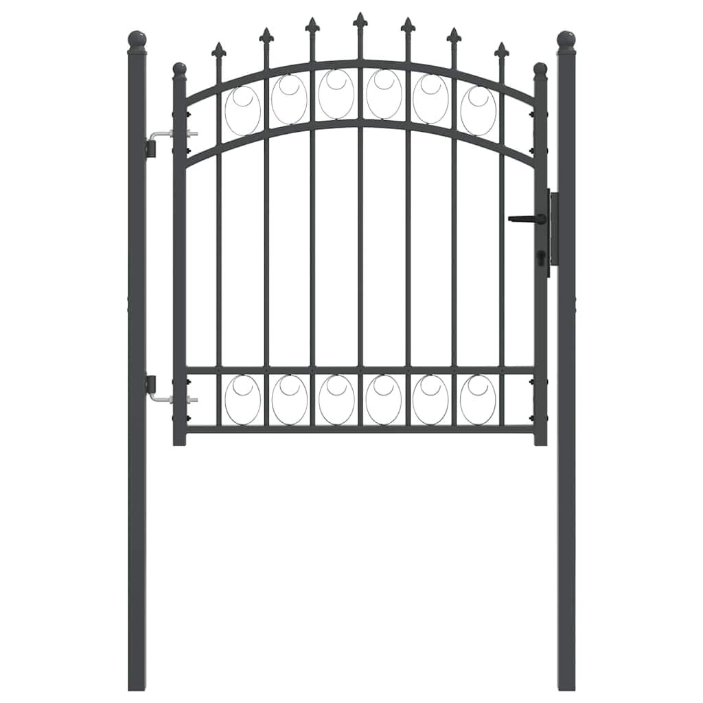 Vidaxx puerta de valla con clavos gris 100 x 100 cm acero con recubrimiento en polvo