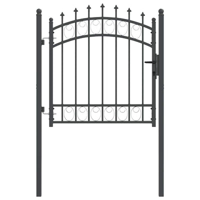Porta per recinzione Vidaxx con chiodi grigio 100 x 100 cm in acciaio verniciato a polvere
