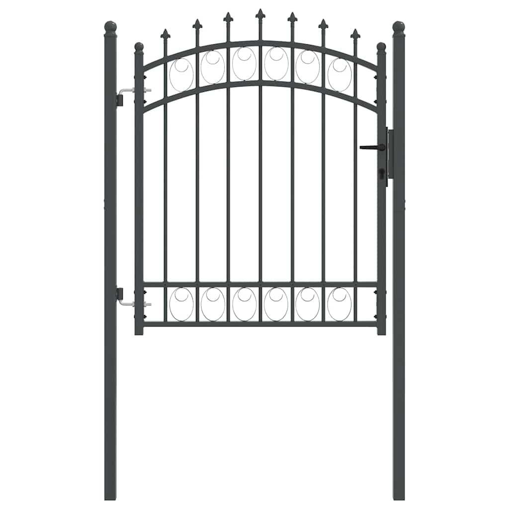 Vidaxx puerta de valla con clavos gris 125 x 100 cm acero con recubrimiento en polvo