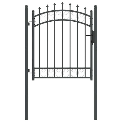 Porta per recinzione Vidaxx con chiodi grigio 125 x 100 cm in acciaio verniciato a polvere
