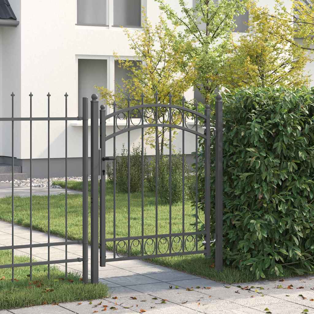 Vidaxx puerta de valla con clavos gris 150 x 100 cm acero con recubrimiento en polvo