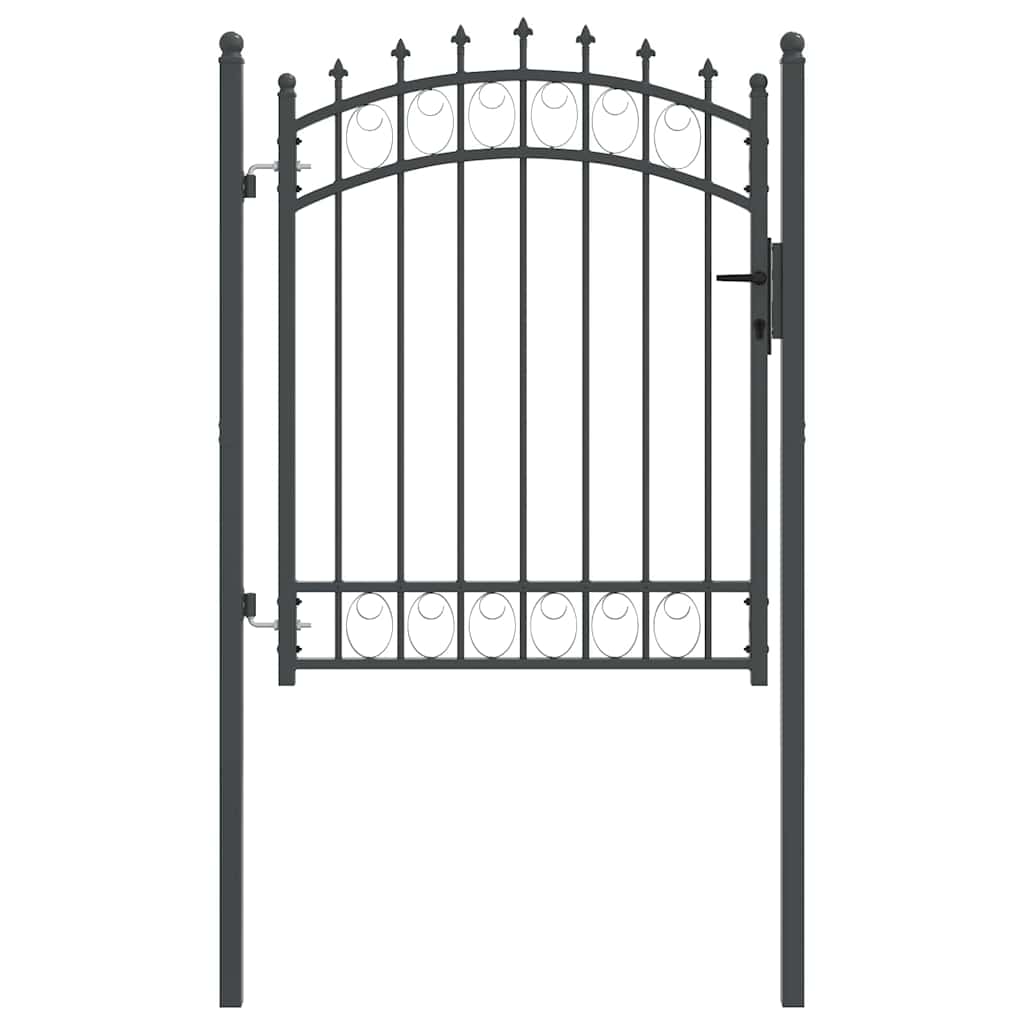 Vidaxx puerta de valla con clavos gris 150 x 100 cm acero con recubrimiento en polvo