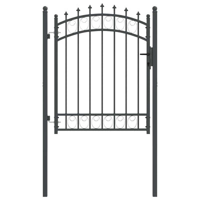 Porta per recinzione Vidaxx con chiodi grigio 150 x 100 cm in acciaio verniciato a polvere