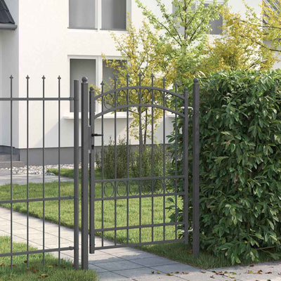 Porta per recinzione Vidaxx con chiodi grigio 170 x 100 cm in acciaio verniciato a polvere