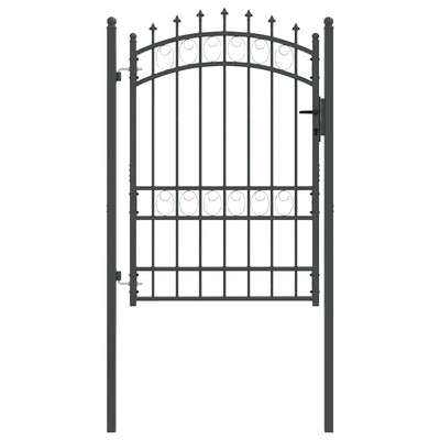 Porta per recinzione Vidaxx con chiodi grigio 170 x 100 cm in acciaio verniciato a polvere