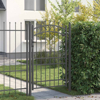 Porta per recinzione Vidaxx con chiodi grigio 200 x 100 cm in acciaio verniciato a polvere