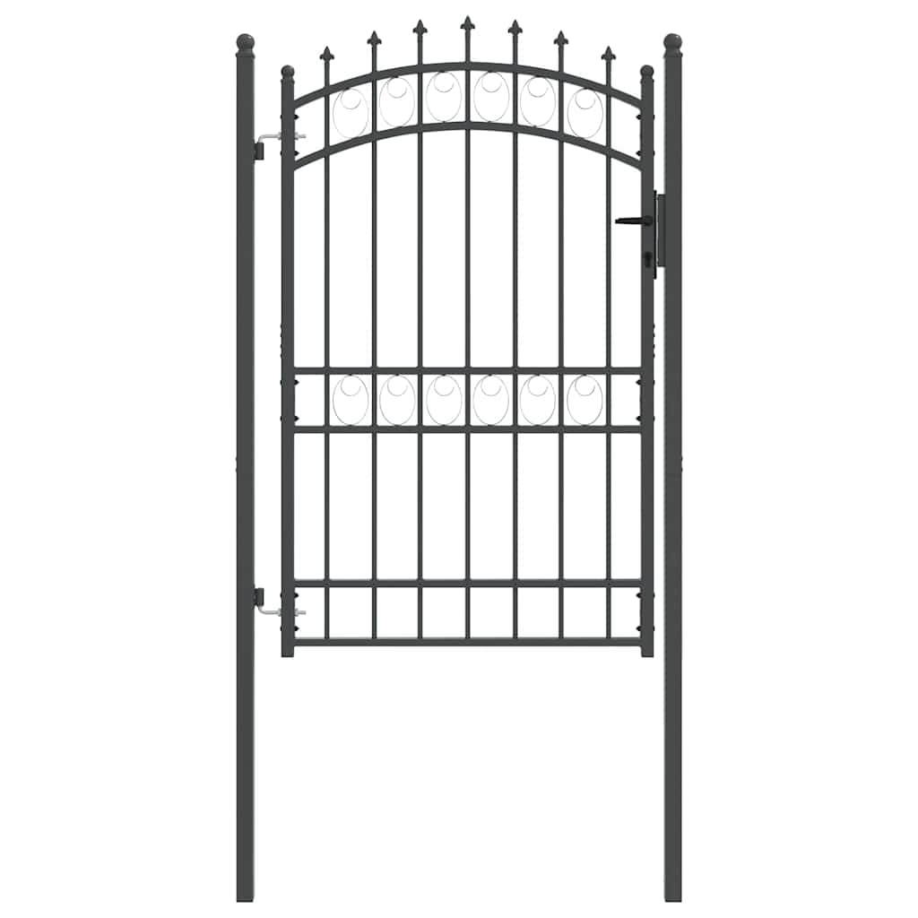 Vidaxx puerta de valla con clavos gris 200 x 100 cm acero con recubrimiento en polvo