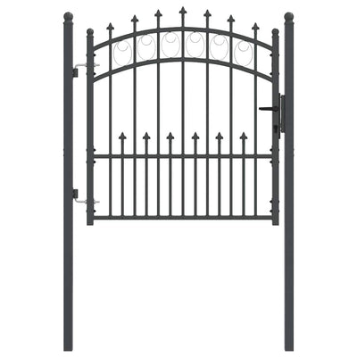Porta per recinzione Vidaxx con chiodi grigio 100 x 100 cm in acciaio verniciato a polvere