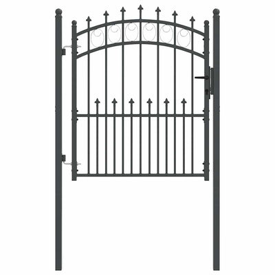 Porta per recinzione Vidaxx con chiodi grigio 125 x 100 cm in acciaio verniciato a polvere