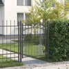 Vidaxx puerta de valla con clavos gris 150 x 100 cm acero con recubrimiento en polvo