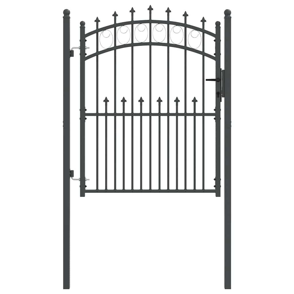 Vidaxx puerta de valla con clavos gris 150 x 100 cm acero con recubrimiento en polvo