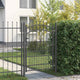 Vidaxl hekdeur met spijkers grijs 170 x 100 cm poedergecoat staal