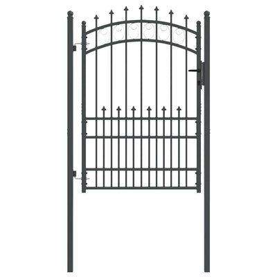 Porta per recinzione Vidaxx con chiodi grigio 170 x 100 cm in acciaio verniciato a polvere