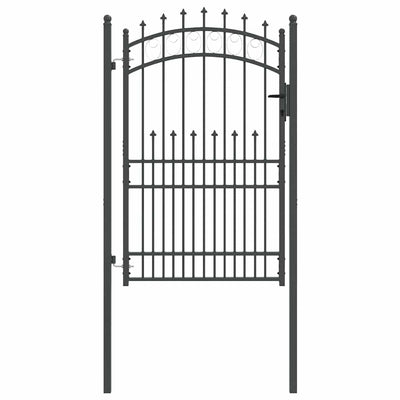 Porta per recinzione Vidaxx con chiodi grigio 200 x 100 cm in acciaio verniciato a polvere