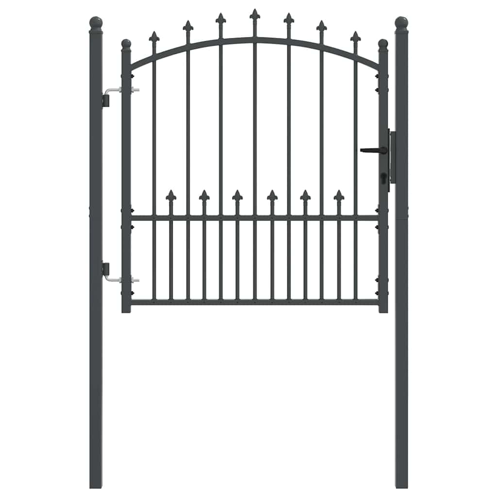 Vidaxx puerta de valla con clavos gris 100 x 100 cm acero con recubrimiento en polvo