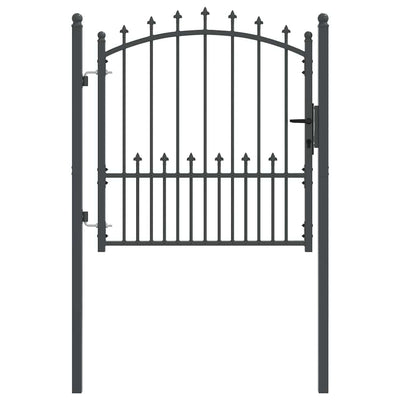 Porta per recinzione Vidaxx con chiodi grigio 100 x 100 cm in acciaio verniciato a polvere