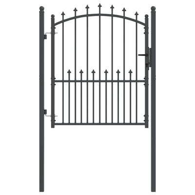 Porta per recinzione Vidaxx con chiodi grigio 125 x 100 cm in acciaio verniciato a polvere