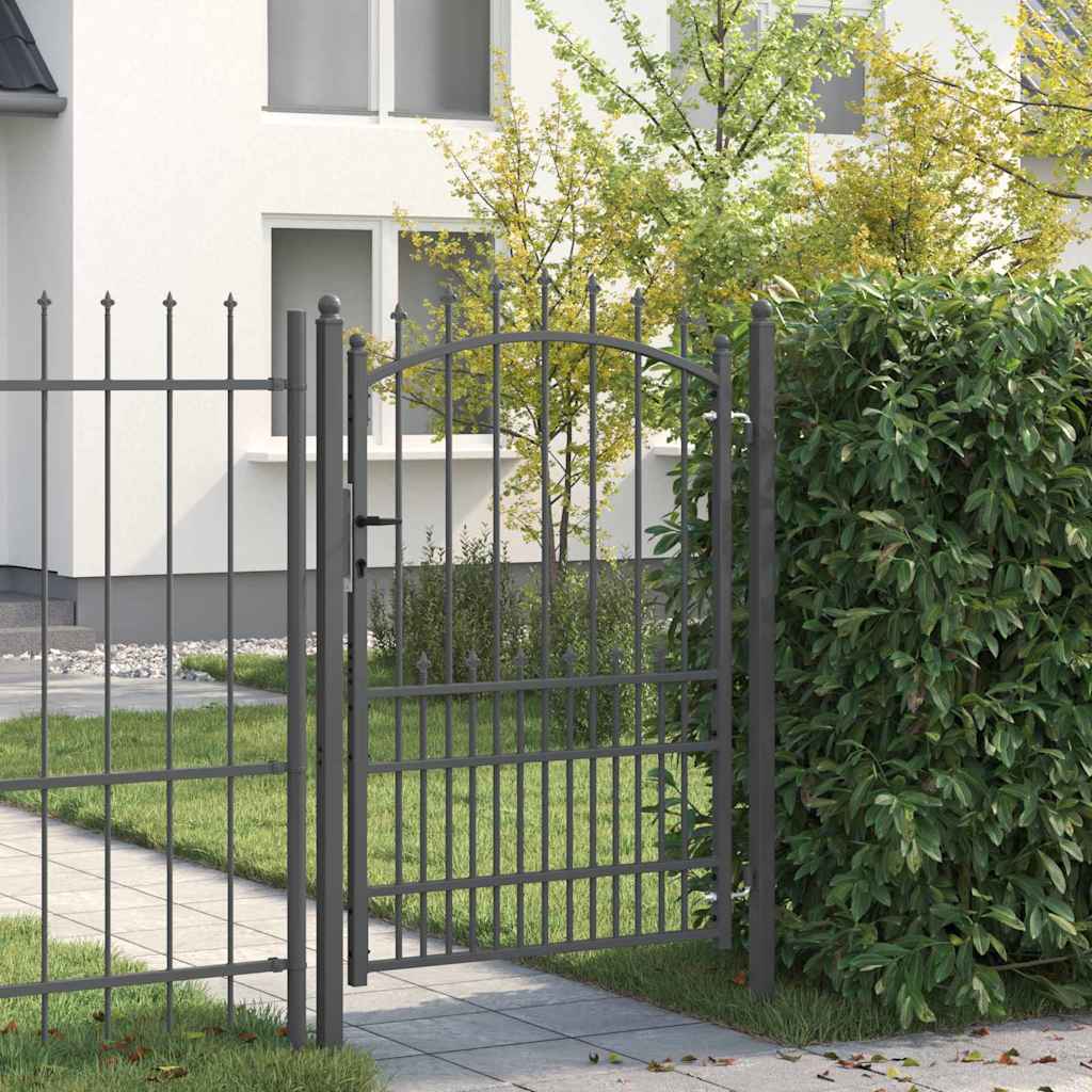 Vidaxx puerta de valla con clavos gris 170 x 100 cm acero con recubrimiento en polvo