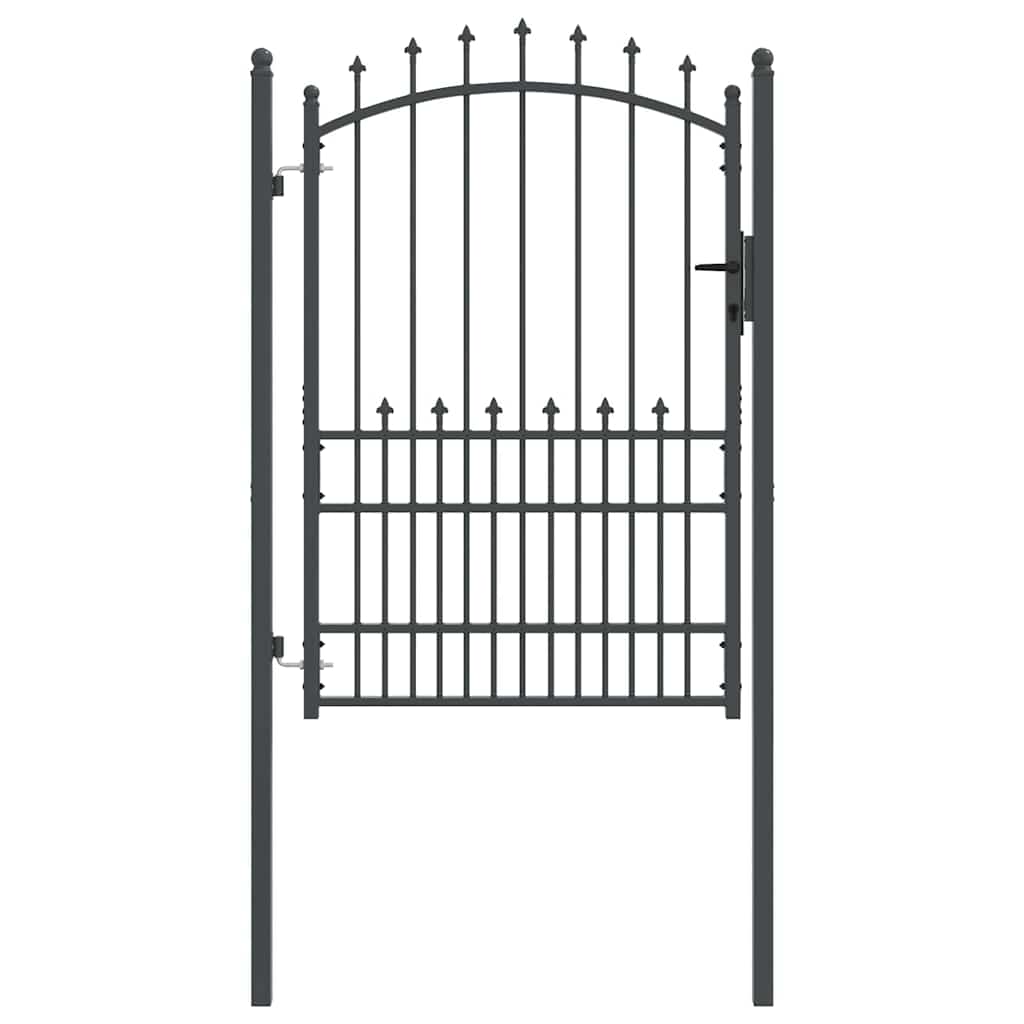 Vidaxx puerta de valla con clavos gris 170 x 100 cm acero con recubrimiento en polvo