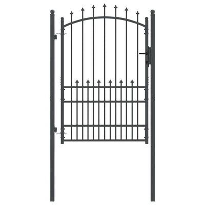 Porta per recinzione Vidaxx con chiodi grigio 170 x 100 cm in acciaio verniciato a polvere