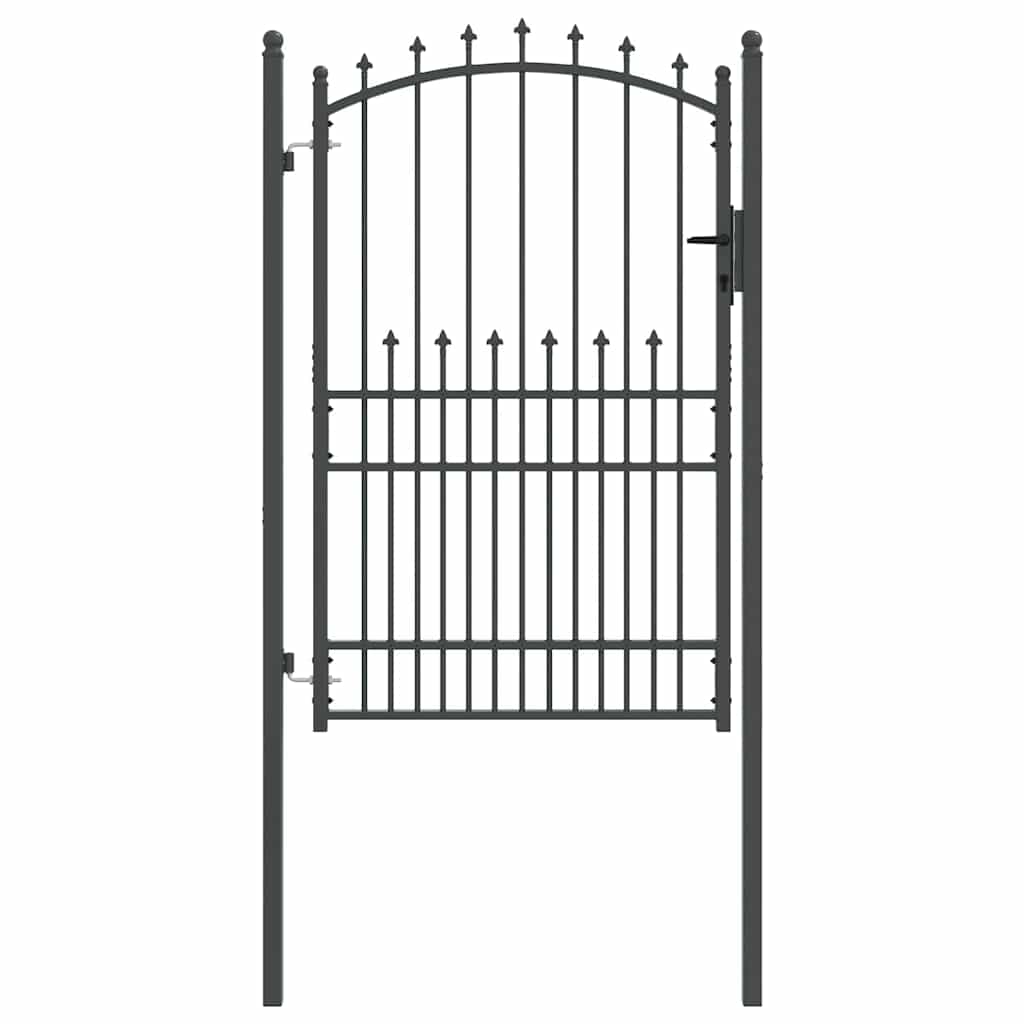 Vidaxx puerta de valla con clavos gris 200 x 100 cm acero con recubrimiento en polvo