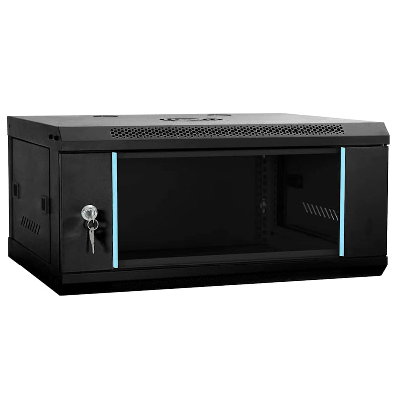 Armadio di rete Vidaxxl con contenitore in acciaio nero 60 x 35 x 28 cm