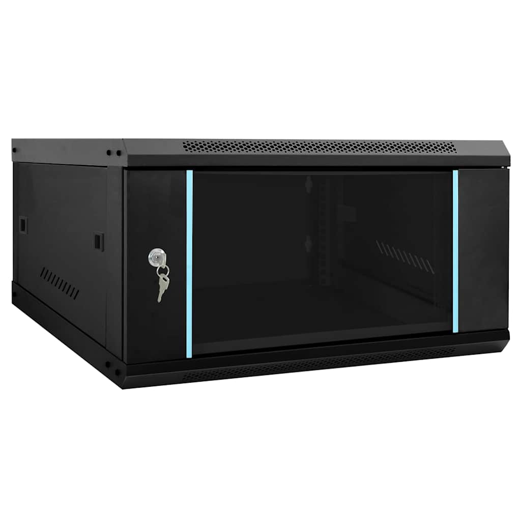 Vidaxl netwerk kabinet met opslag zwart 60 x 60 x 35 cm staal