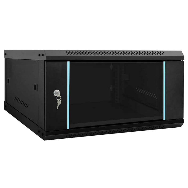 Vidaxl netwerk kabinet met opslag zwart 60 x 60 x 35 cm staal