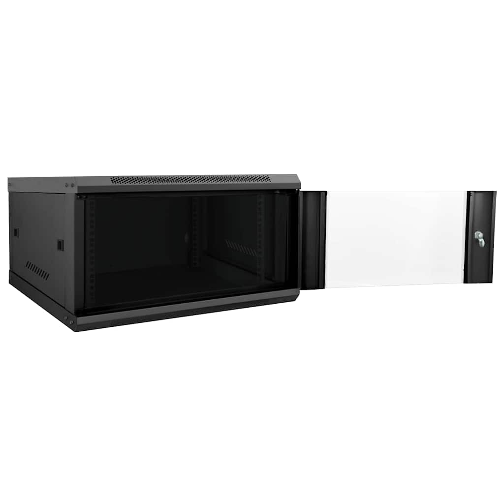 Vidaxl netwerk kabinet met opslag zwart 60 x 60 x 35 cm staal