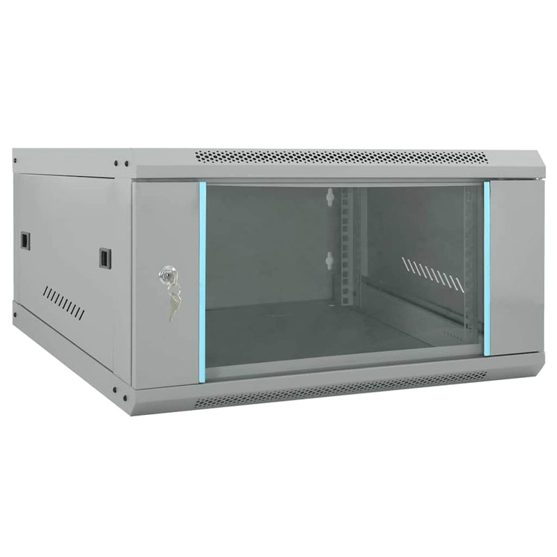 Vidaxl netwerk kabinet met opslag grijs 60 x 60 x 35 cm staal