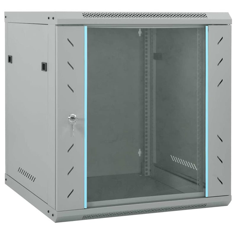 Vidaxl netwerk kabinet met opslag grijs 60 x 60 x 65 cm staal