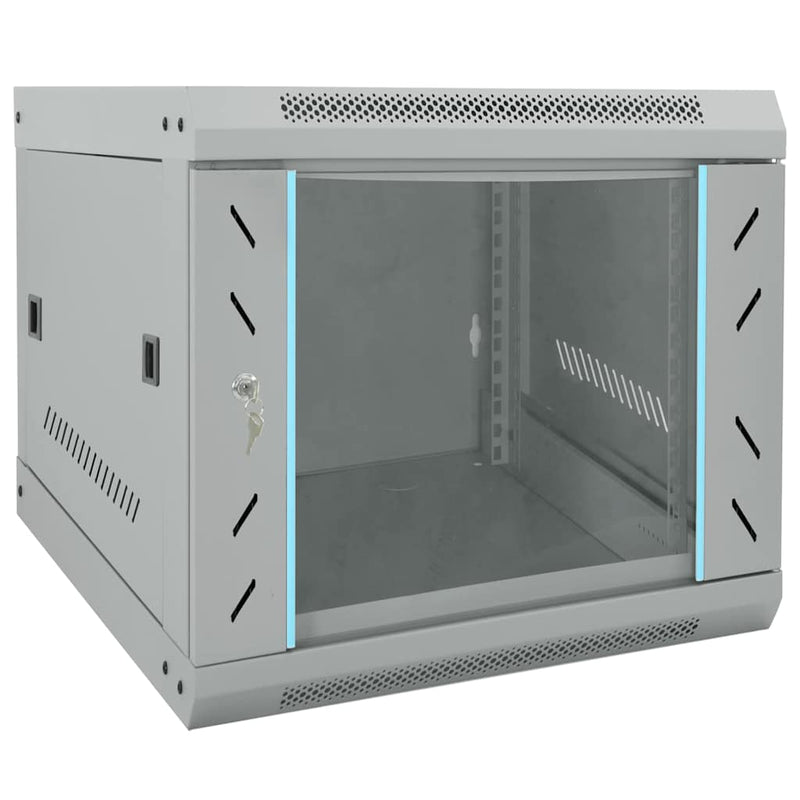 Vidaxl netwerk kabinet met opslag grijs 53 x 60 x 45 cm staal