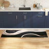 VidaXL alfombra de cocina terciopelo negro 180 x 60 cm