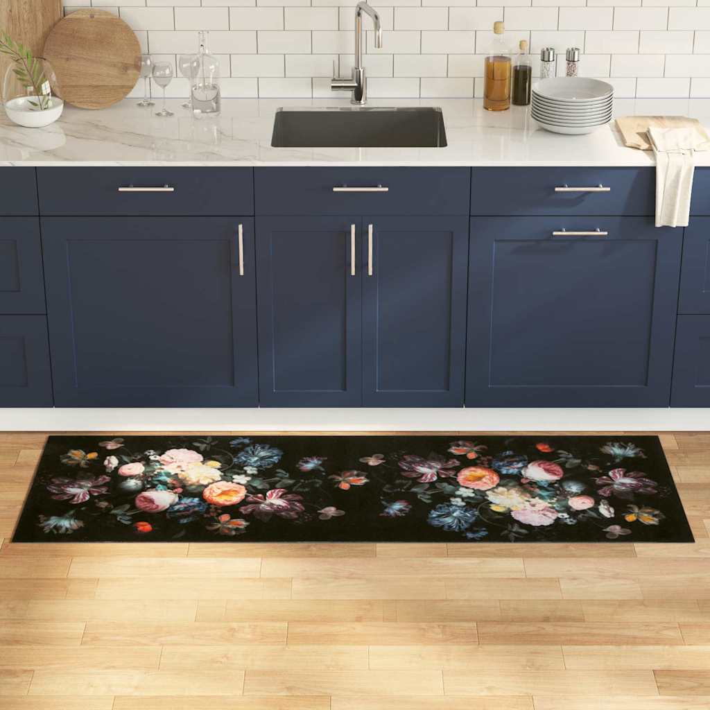 Tappeto da cucina VidaXL nero 180 x 60 cm in velluto